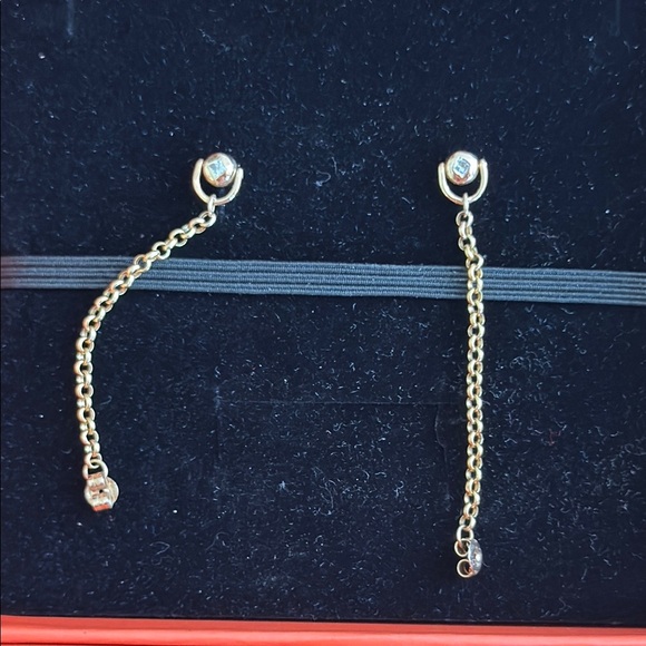 Diamond Sphere Rolo Loop Earrings - Picture 2 of 5